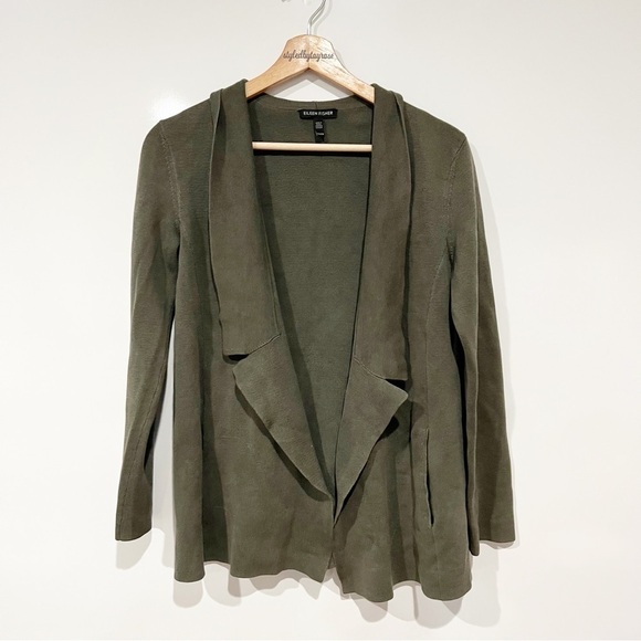 Eileen Fisher Silk & Organic Cotton Interlock Sweater Cardigan Jacket - Picture 2 of 11